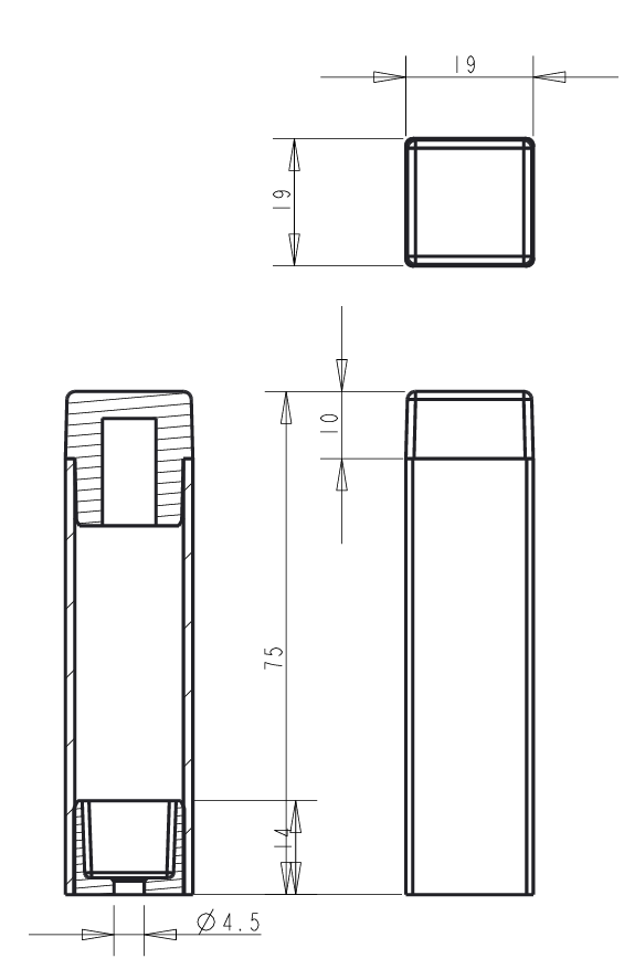 Butoir de porte Lane Bullet carr&eacute; bross&eacute;