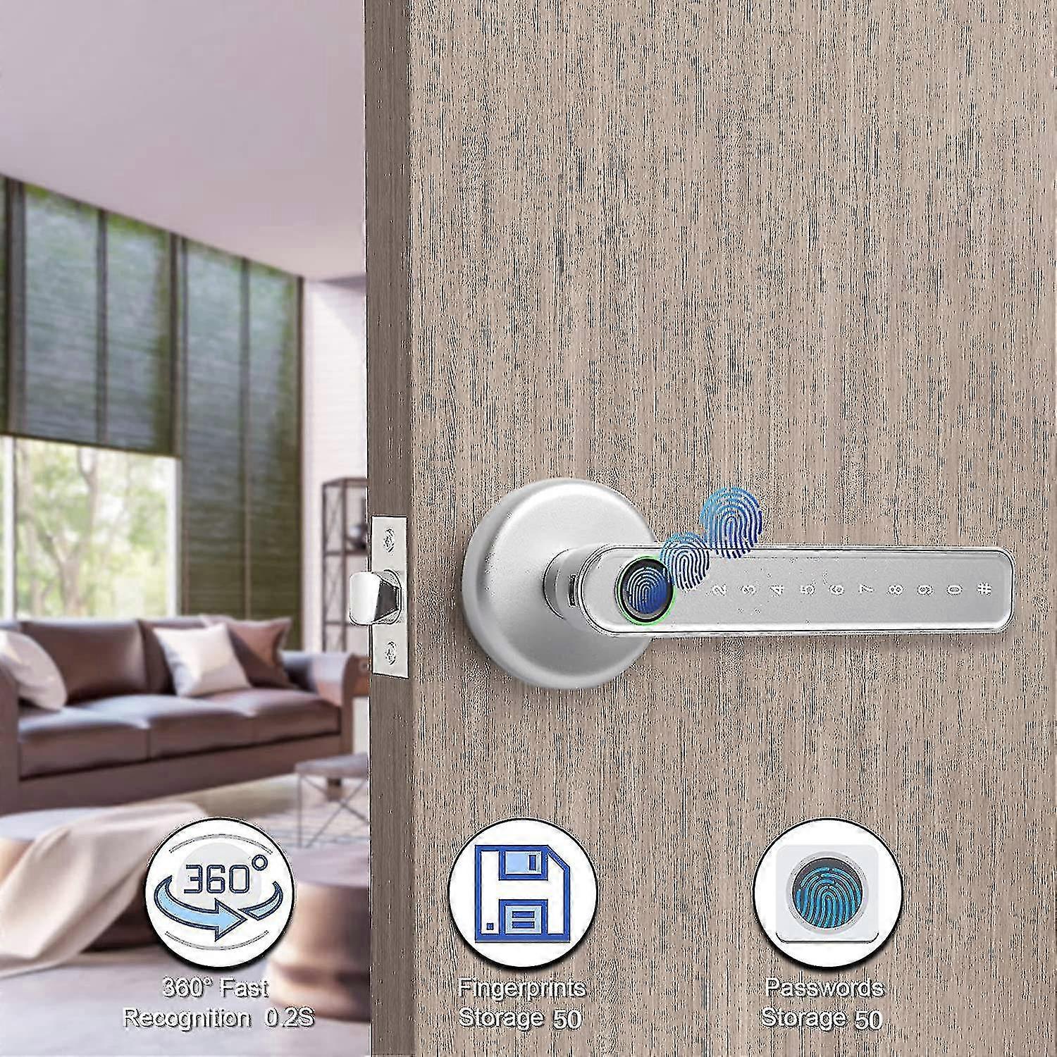Smart Lock - Serrure de porte sans cl&eacute; avec fonctionnalit&eacute;s de poign&eacute;e