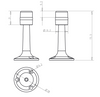 Trio Arr&ecirc;t de Porte Hart avec Base Chrome Satin&eacute; 75mm